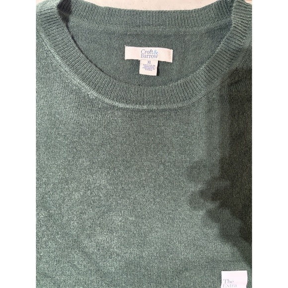 Croft & Barrow Pullover Sweater Mens XL Green Crew Neck Easy Care Lightweight - Picture 2 of 7